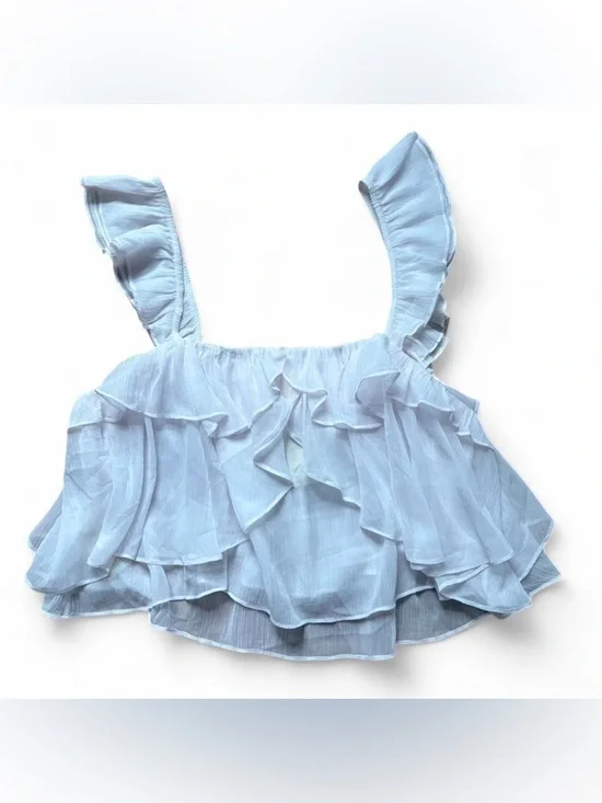 NWT Free People Blush Pink Claudia Ruffle Tank Top - Picture 7 of 8